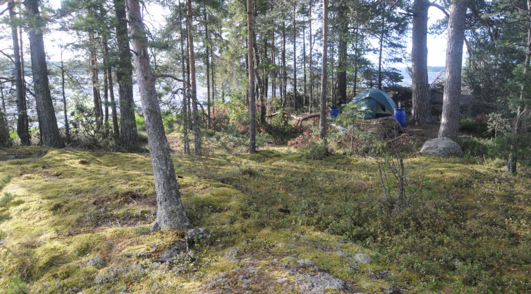 Camping on a canoe trip on lake Näsijärvi